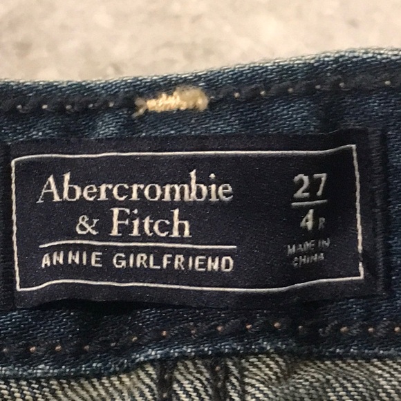 Abercrombie & Fitch Jeans Womens 27 Blue Embroidered Annie Girlfriend Boho Artsy - Picture 5 of 10
